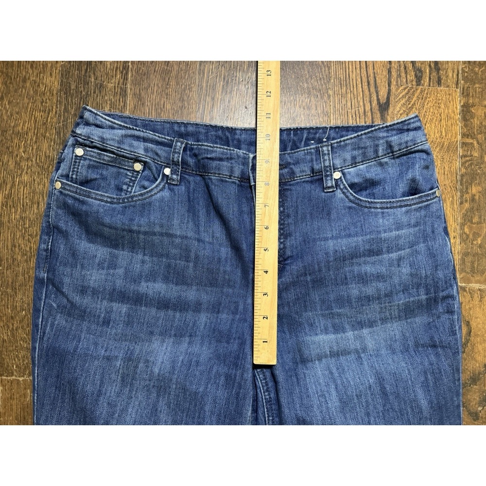 Christopher & Banks Blue Jeans Women's Size 10 Floral Embroidered Mid Rise - Picture 5 of 9